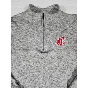 Colosseum Mens Washington State Cougars WSU Quarter Zip Pullover Gray Heather M